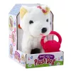 LEAN TOYS interactieve hond met strikken aan de lijn, loopt en blaft, wit