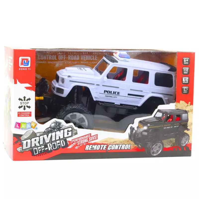 LEAN TOYS RC politie-terreinwagen wit 1:12