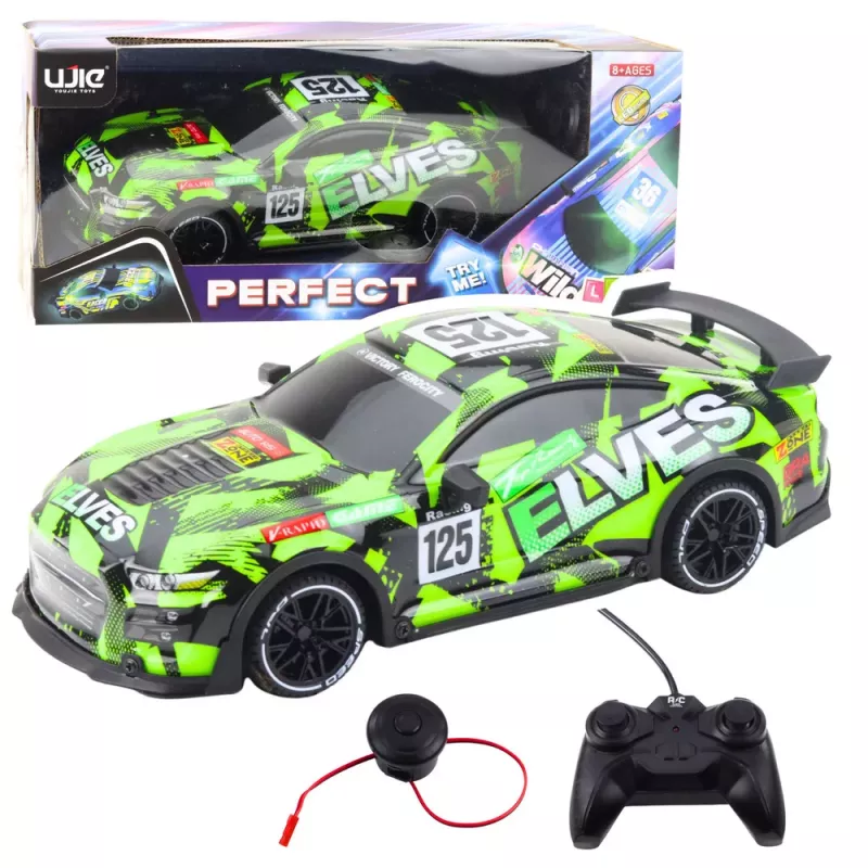 LEAN TOYS Sportwagen radiografisch bestuurd met geluid groen