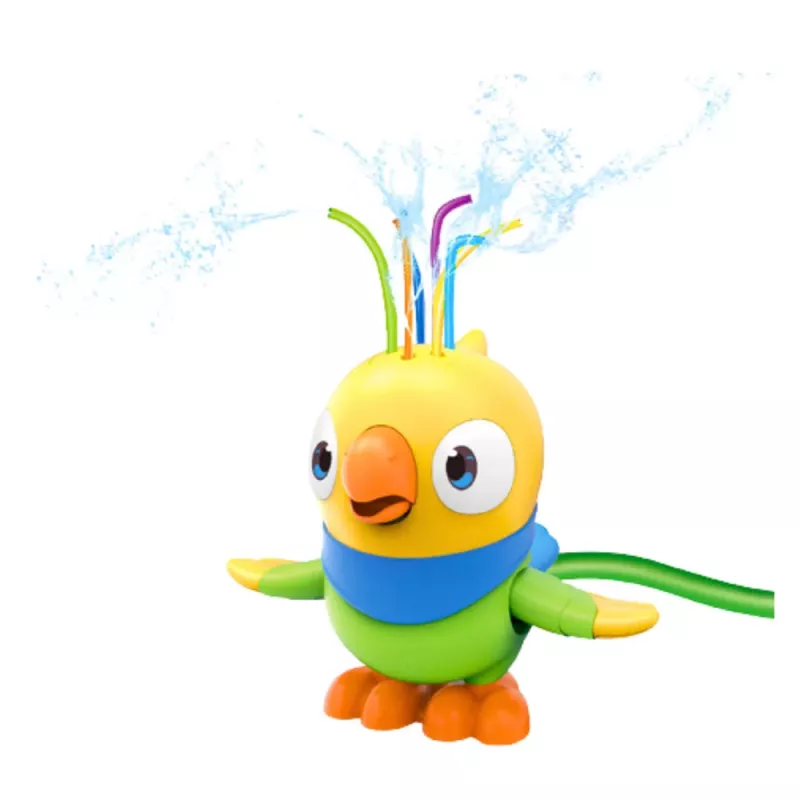 LEAN TOYS water speelgoed fontein papegaai bewegende elementen geel