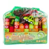 LEAN TOYS Educatieve bouwstenen in zak dinosaurus cijfers letters 91 stuks