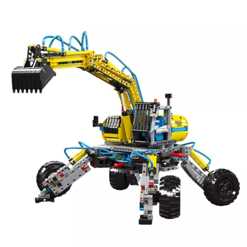 LEAN TOYS Bouwstenen Mobiele All Terrain Graafmachine 1392 stuks