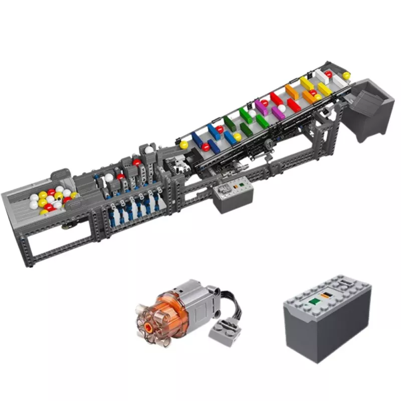 LEAN TOYS Bouwstenen Knikkerbaan met elektromotor 1281 onderdelen