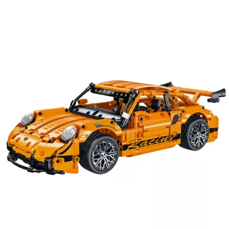 LEAN TOYS Bouwstenen GT Racewagen Oranje 1:14 1268 stuks
