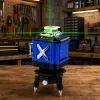 LEAN 4D Laser Level Vlak 16 Lijnen Koffer 2 Batterijen Blauw