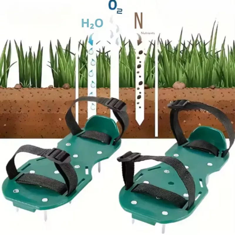 LEAN Aerator Scarifier Schoenovertrekken met gras spikes