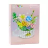 LEAN TOYS bouwstenen bloemstuk in mand met LED-verlichting 1376 onderdelen