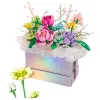 LEAN TOYS bouwstenen compositie in bloembak lila LED 706 onderdelen