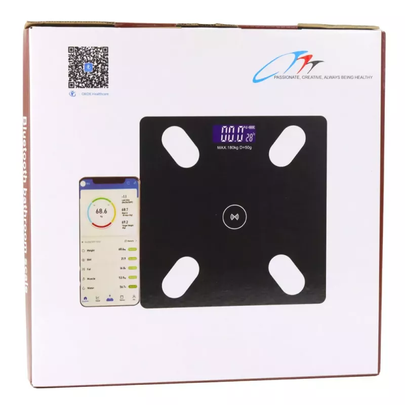 LEAN elektronische personenweegschaal met smart Bluetooth functie BMI BMR applicatie
