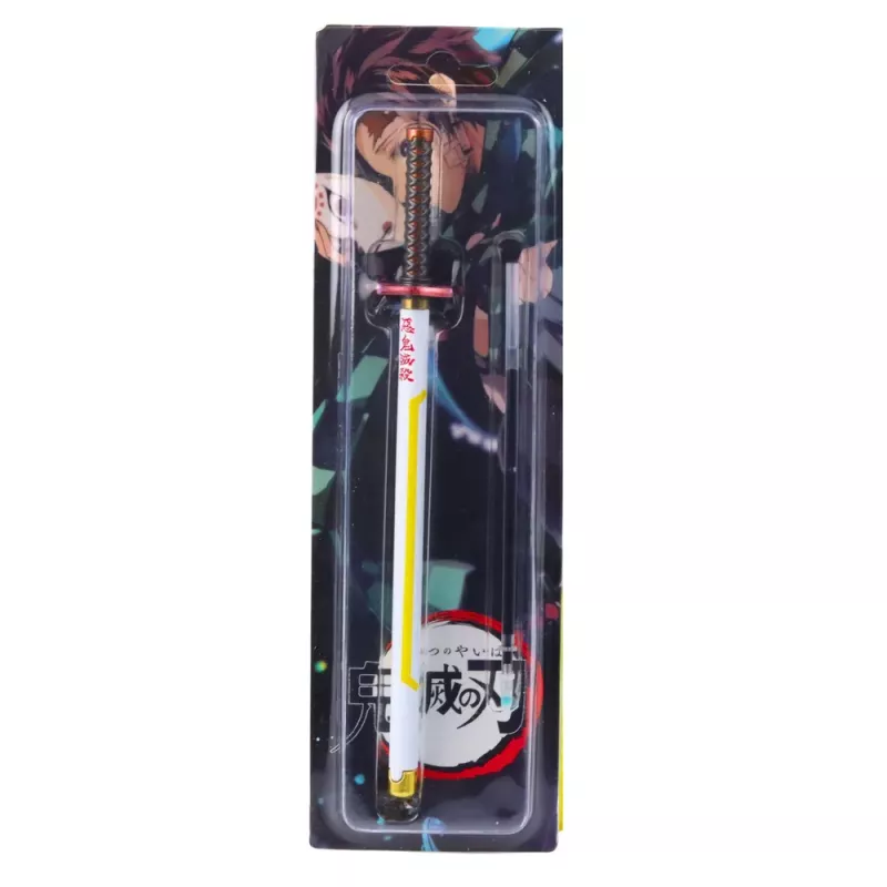 LEAN katana zwaard anime balpen metaal zwarte inkt navulbaar wit en geel