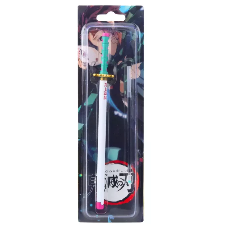 LEAN katana zwaard anime balpen metaal zwarte inkt navulbaar turquoise