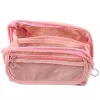 LEAN etui schoolset, uitbreidbaar, ruim, roze, 20x10 cm