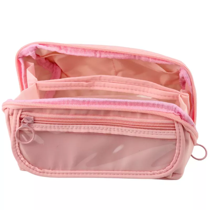 LEAN etui schoolset, uitbreidbaar, ruim, roze, 20x10 cm