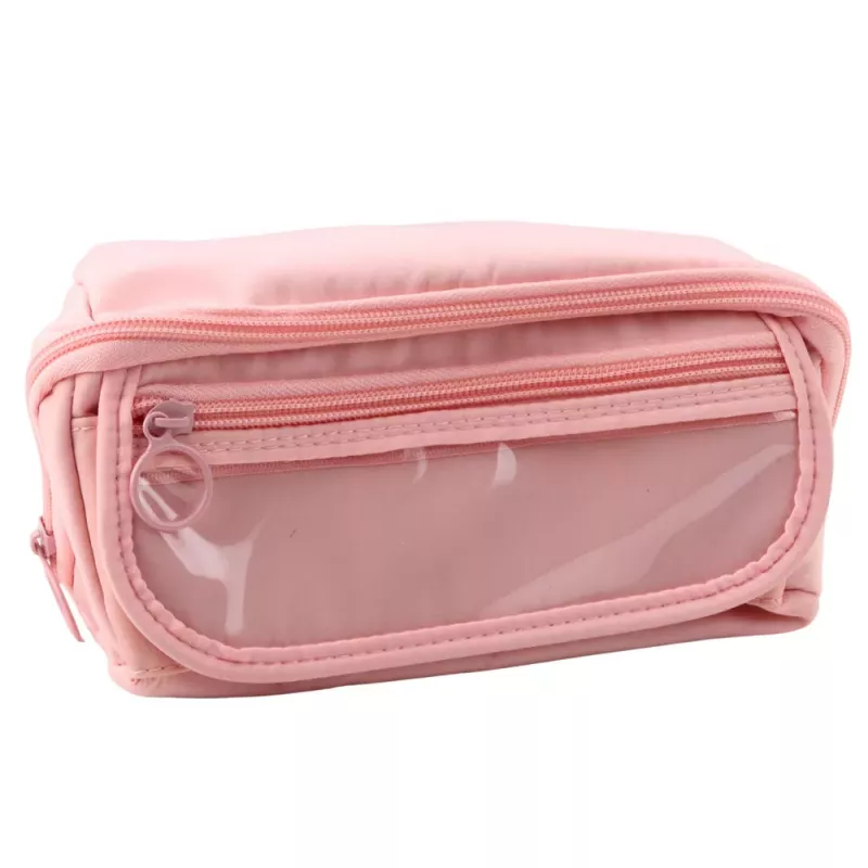 LEAN etui schoolset, uitbreidbaar, ruim, roze, 20x10 cm