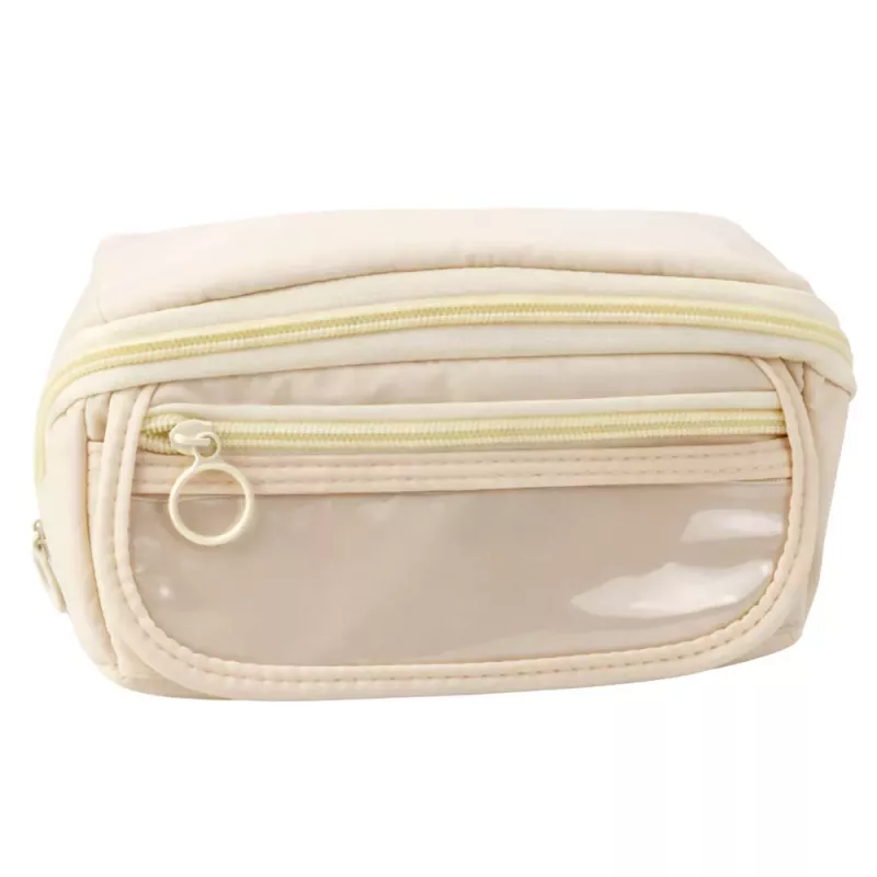 LEAN etui schoolset, uitbreidbaar, ruim, crème, beige, 20x10 cm