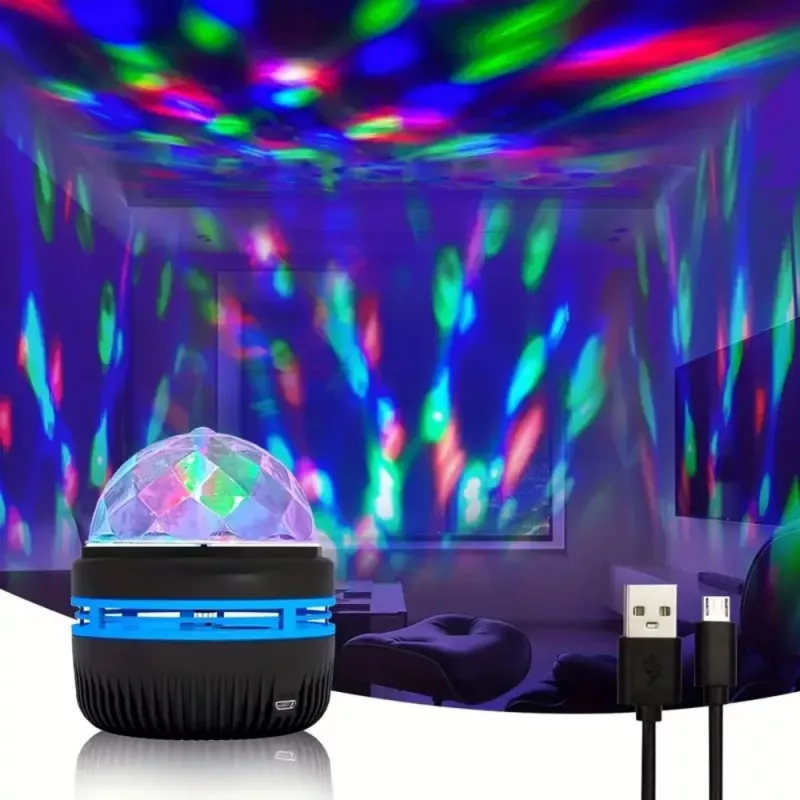 LEAN projectorbal nachtlampje kleurrijke LED-lichten 360° afstandsbediening