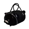 LEAN TOYS pluche kattenvormige handtas met kettinghengels, zwart