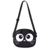 LEAN TOYS cat pouch tas met ritsvak verstelbare band zwart 21 x 16 cm