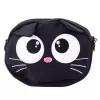 LEAN TOYS cat pouch tas met ritsvak verstelbare band zwart 21 x 16 cm