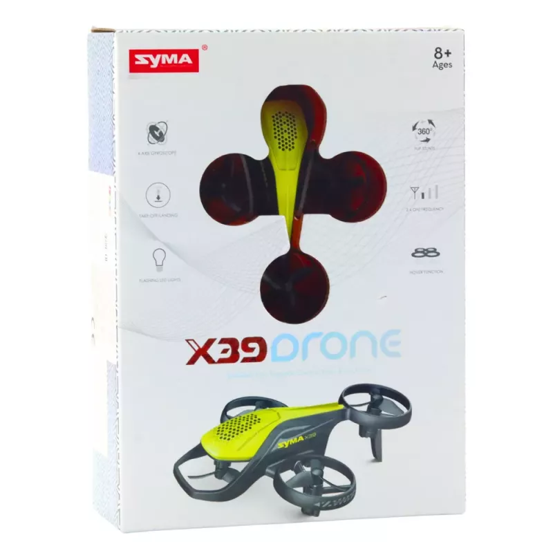 LEAN TOYS mini RC drone Syma X36 vier-assige acrobatiek geel