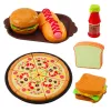LEAN TOYS Picknickmand-set gevlochten levensmiddelenaccessoires 33-delige