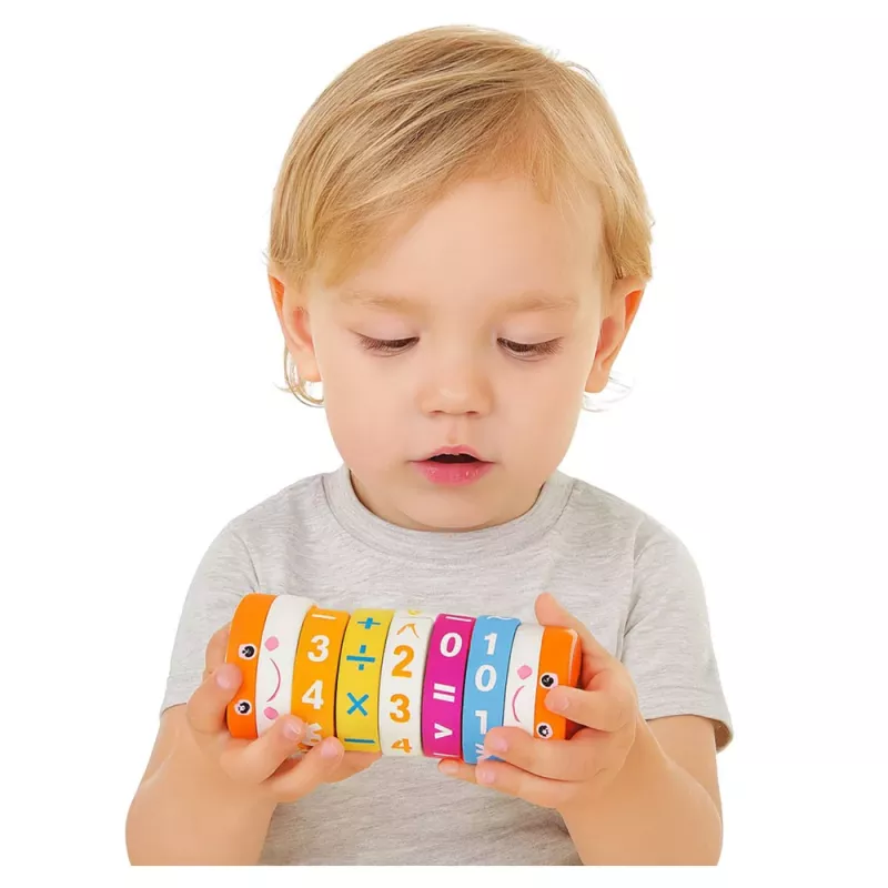 LEAN TOYS Leerzame rekenroller voor kinderen Nuka telpuzzel - blauw