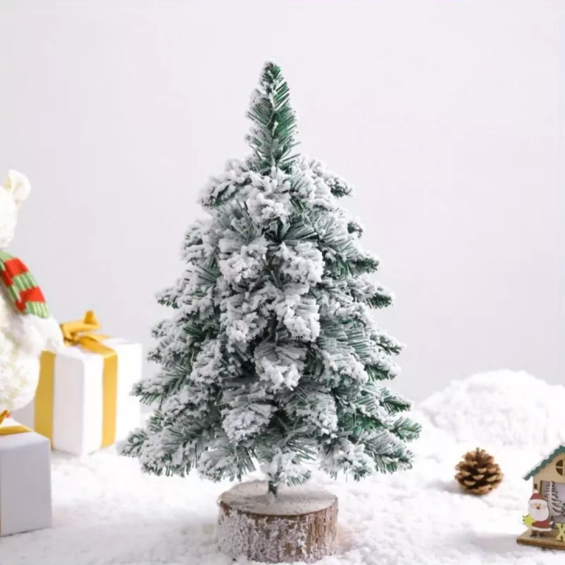 LEAN Decoratieve kunstkerstboom op stam met sneeuw, 60 x 16 cm