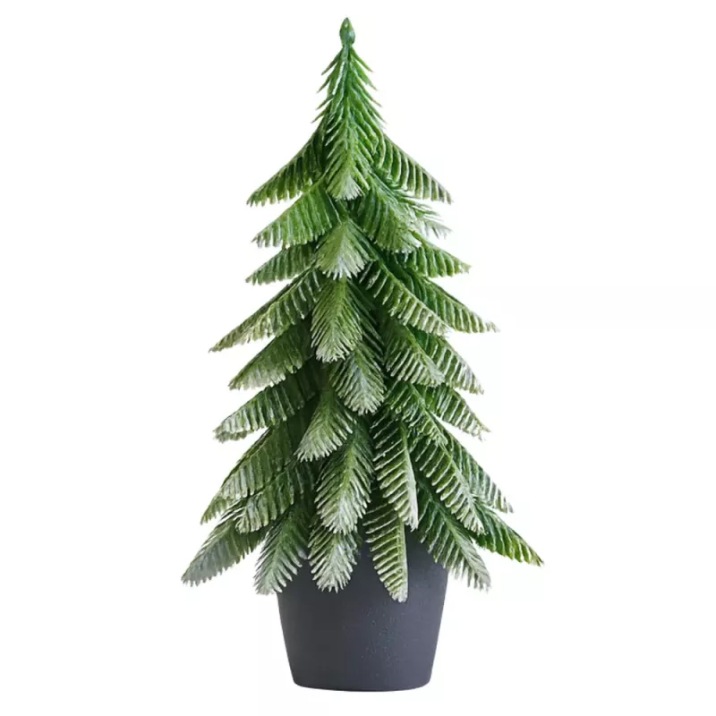 LEAN Kunstmatige decoratie-kerstboom in pot, zilver, 22x10cm