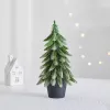 LEAN Kunstmatige decoratie-kerstboom in pot, zilver, 22x10cm
