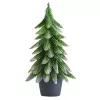 LEAN Kunstmatige decoratie-kerstboom in pot, zilver, 32 x 12 cm