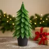 LEAN Kunstmatige decoratie-kerstboom in pot, zilver, 32 x 12 cm