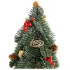 LEAN Decoratieve kerstboom op stam met rode lijsterbessen, 26 x 12 cm