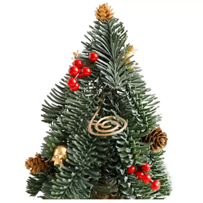 LEAN Decoratieve kerstboom op stam met rode lijsterbessen, 26 x 12 cm