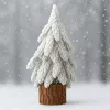 LEAN Decoratieve kunstkerstboom op met sneeuw bedekte stam, 20 x 9 cm
