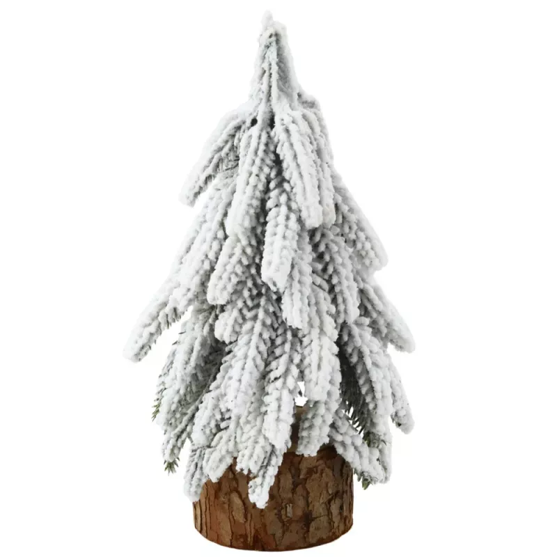 LEAN Decoratieve kunstkerstboom op stam met sneeuw, 30 x 10 cm