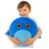 LEAN TOYS Groeiende pluchen blauwe haai springbal pomp 50 cm