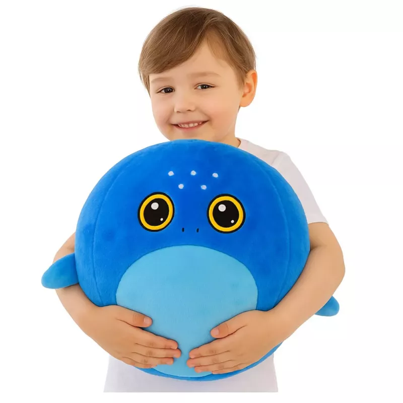 LEAN TOYS Groeiende pluchen blauwe haai springbal pomp 50 cm