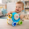 LEAN TOYS Interactieve slak-trommel om op te rijden, muzikaal, pedagogisch, blauw
