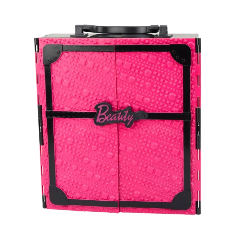 LEAN TOYS Roze kledingkast set voor poppen, kleren, schoenen, accessoires