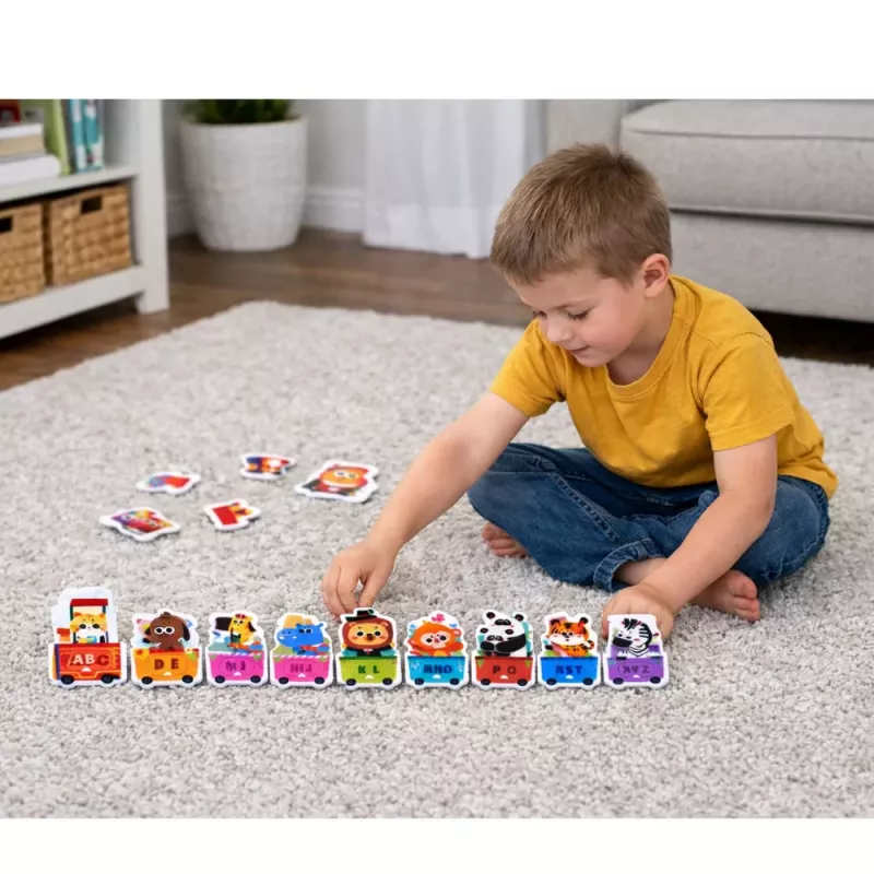 LEAN TOYS Leerpuzzel voor peuters alfabet trein met dieren 40 delen