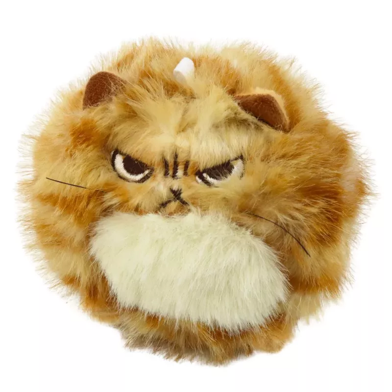 LEAN TOYS pluchen katje met wiebelstaart en piepgeluid sleutelhanger 9 cm