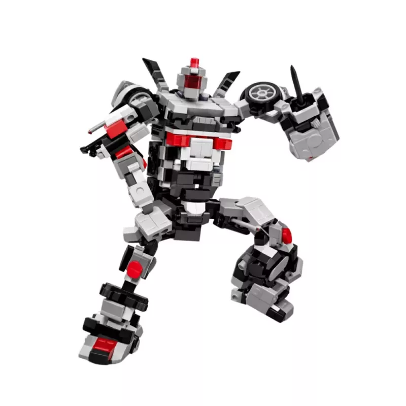 LEAN TOYS bouwstenen raceauto robot 2in1 wit 320 delen