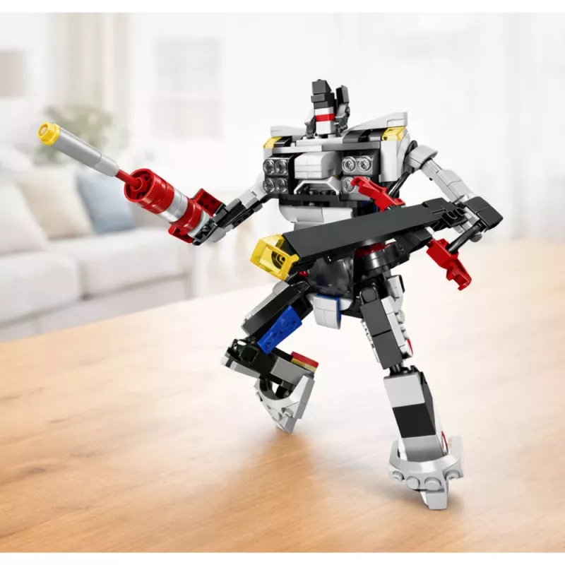 LEAN TOYS bouwstenen sportauto robot 2in1 wit 320 stuks