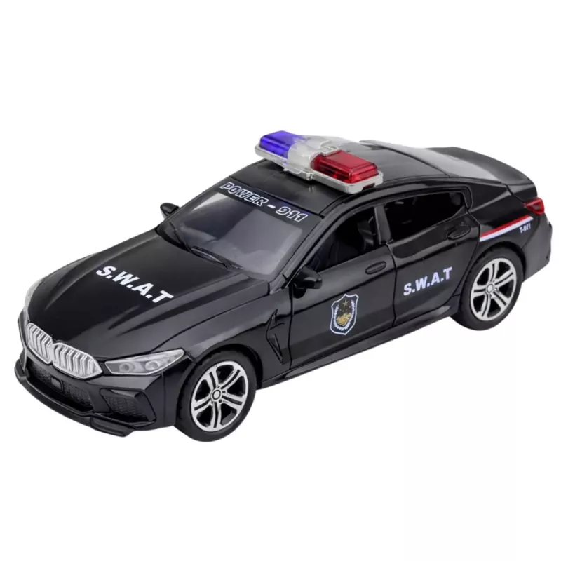 LEAN TOYS SWAT Special Unit auto openslaande deuren rijden lichten geluiden zwart