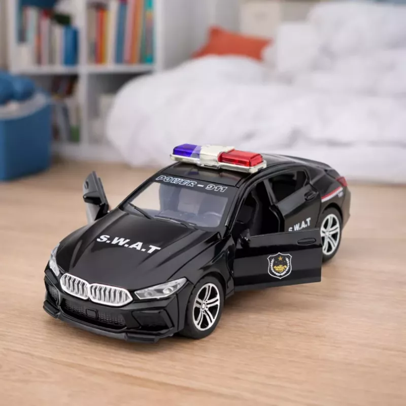 LEAN TOYS SWAT Special Unit auto openslaande deuren rijden lichten geluiden zwart