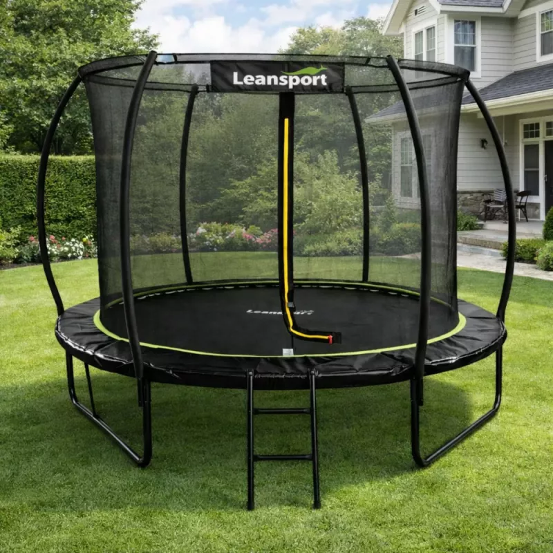 LEAN SPORT LEAN tuintrampoline met binnennet zwart en groen 252CM 8FT