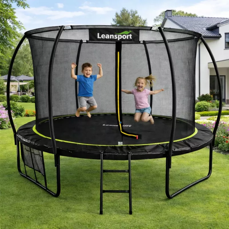 LEAN SPORT LEAN tuintrampoline met binnennet zwart en groen 252CM 8FT