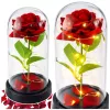 LEAN Eeuwige Roos in Glazen Bol LED Verlichting Rood 21,5 x 11 cm