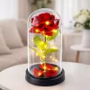 LEAN Eeuwige Roos in Glazen Bol LED Verlichting Rood 21,5 x 11 cm