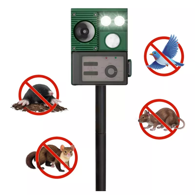 LEAN Solar dierenverjager met bewegingssensor, ultrasoon, LED-diodes